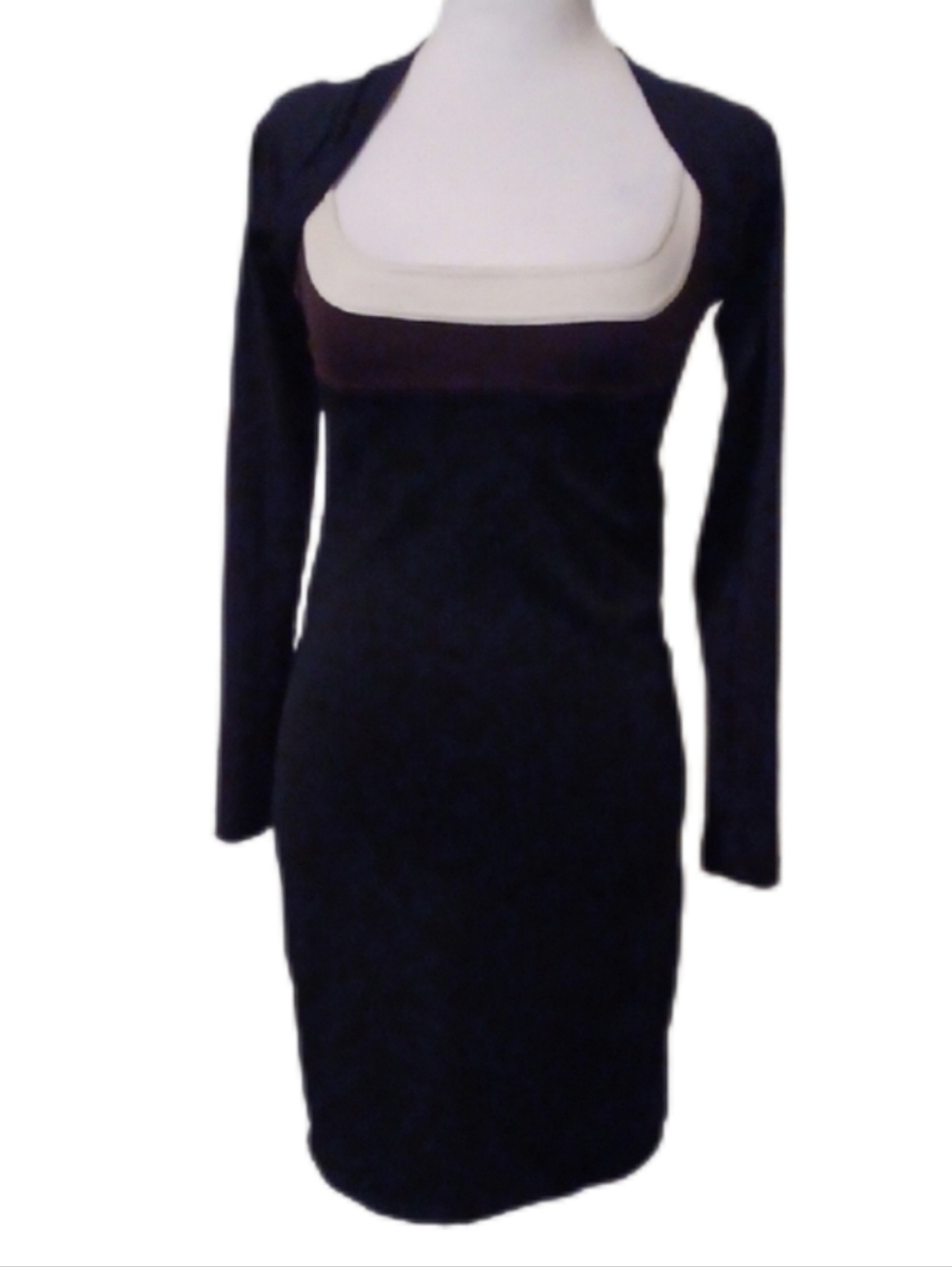 <> Vintage Cache Black Sleeveless Dress with Cream Brown Square Neck And Bolero